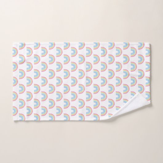 Pastel Rainbow Pattern Badhandtuch Set (Handtuch)
