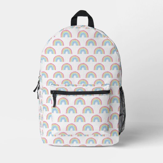 Pastel Rainbow Pattern Bedruckter Rucksack (Vorderseite)