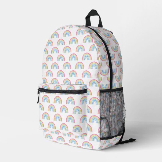 Pastel Rainbow Pattern Bedruckter Rucksack (Rückseitige Ecke Rechts)