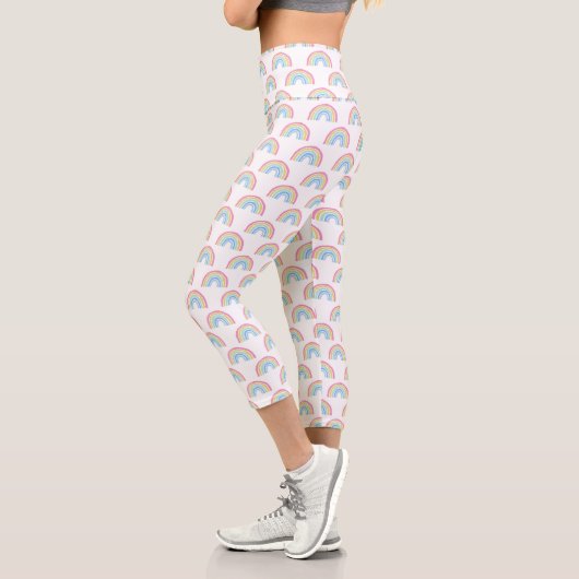 Pastel Rainbow Pattern Capri Leggings (Links)