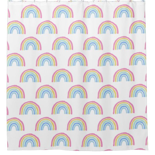 Pastel Rainbow Pattern Duschvorhang (Vorderseite)