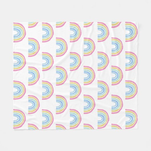 Pastel Rainbow Pattern Fleecedecke (Vorderseite (Horizontal))