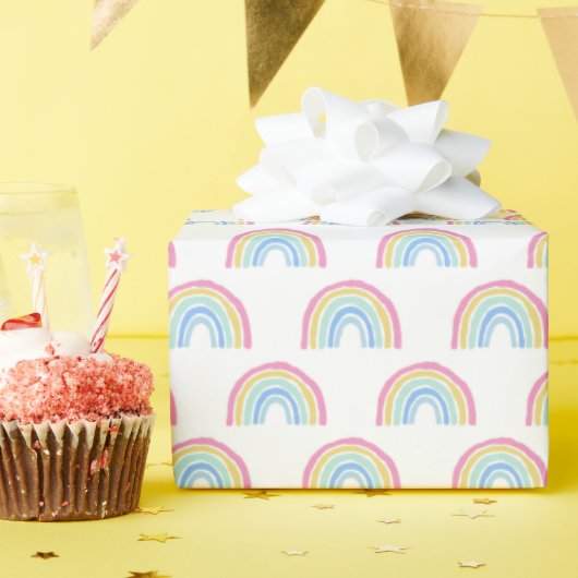 Pastel Rainbow Pattern Geschenkpapier (Geburtstagsparty)