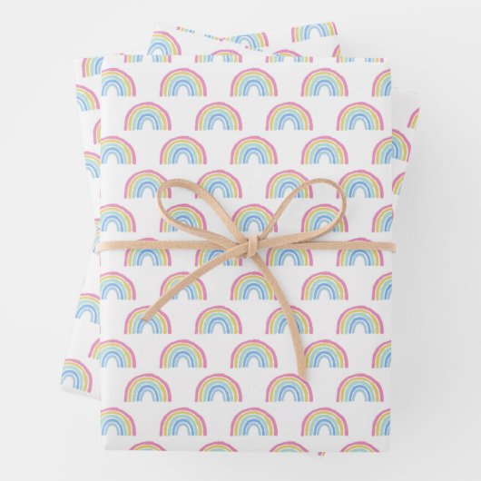 Pastel Rainbow Pattern Geschenkpapier Set (Beispiel)