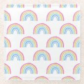 Pastel Rainbow Pattern Glasuntersetzer (Vorderseite)