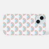 Pastel Rainbow Pattern iPhone 15 Hülle (Rückseite (Horizontal))