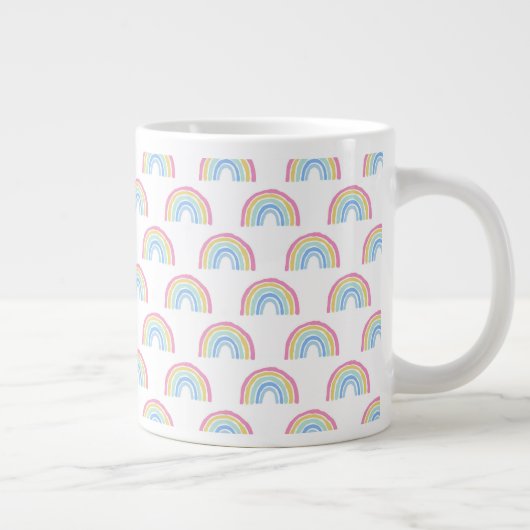 Pastel Rainbow Pattern Jumbo-Tasse (Rechts)
