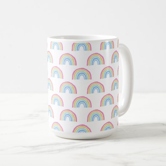 Pastel Rainbow Pattern Kaffeetasse (VorderseiteRechts)