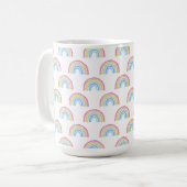 Pastel Rainbow Pattern Kaffeetasse (Vorderseite Links)