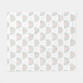 Pastel Rainbow Pattern mit Herz Fleecedecke (Vorderseite (Horizontal))
