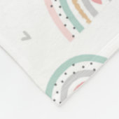 Pastel Rainbow Pattern mit Herz Fleecedecke (Ecke)