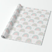 Pastel Rainbow Pattern mit Herz Geschenkpapier (Ungerollt)