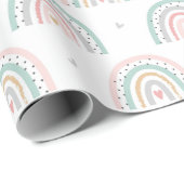 Pastel Rainbow Pattern mit Herz Geschenkpapier (Rolleneckpunkt)