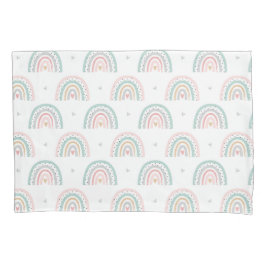 Pastel Rainbow Pattern mit Herz Kissenbezug
