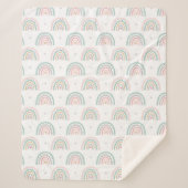 Pastel Rainbow Pattern mit Herz Sherpadecke (Vorderseite)