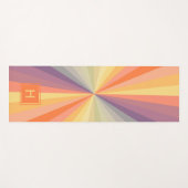Pastel Rainbow Pattern Monogram Exercise Yogamatte (Vorderseite (Horizontal))
