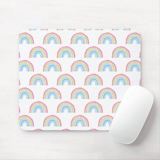 Pastel Rainbow Pattern Mousepad (Mit Mouse)