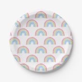 Pastel Rainbow Pattern Pappteller (Vorderseite)