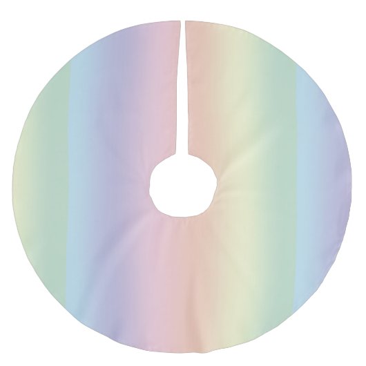 Pastel Rainbow Pattern Polyester Weihnachtsbaumdecke (Vorderseite)