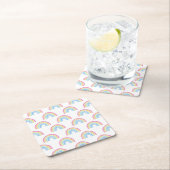 Pastel Rainbow Pattern Rechteckiger Pappuntersetzer (Vor Ort)