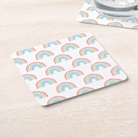 Pastel Rainbow Pattern Rechteckiger Pappuntersetzer (angewinkelt)