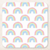 Pastel Rainbow Pattern Rechteckiger Pappuntersetzer (Vorderseite)