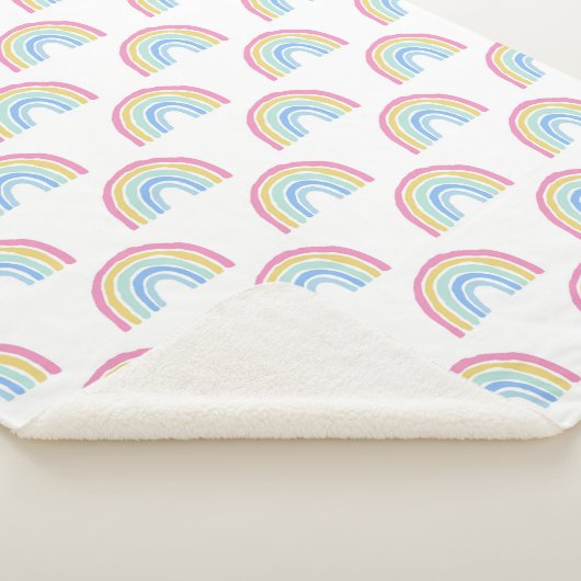 Pastel Rainbow Pattern Sherpadecke (3/4)