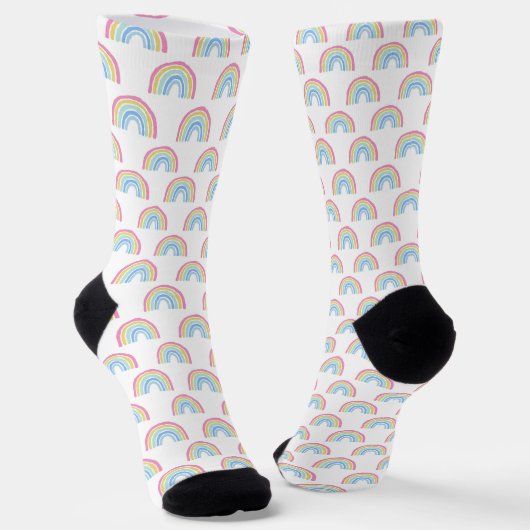 Pastel Rainbow Pattern Socken (Gewinkelt)