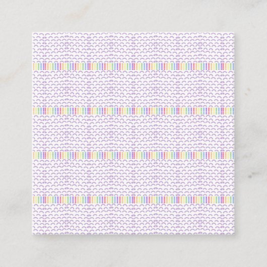 Pastel Rainbow Pattern Square Business Card Quadratische Visitenkarte (Vorderseite)
