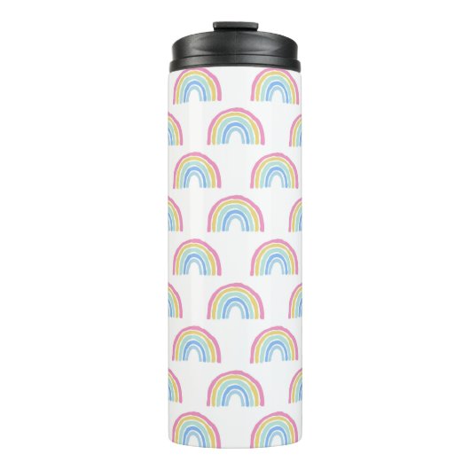 Pastel Rainbow Pattern Thermosbecher (Vorderseite)