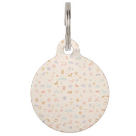 Pastel Rainbow Paw Print Pet Tag | Minimalist Dog Haustiermarke