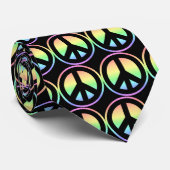 Pastel Rainbow Peace Sign Krawatte (Gerollt)