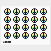Pastel Rainbow Peace Sign Runder Aufkleber (Blatt)