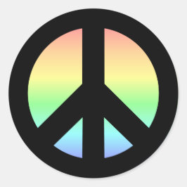 Pastel Rainbow Peace Sign Runder Aufkleber