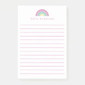 Pastel Rainbow Personalisiert Linde Post-it Klebezettel (Vorderseite)
