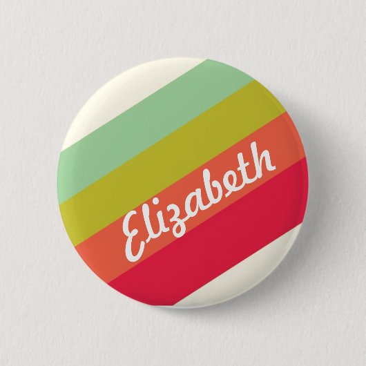 Pastel Rainbow Personalisiert Name Button (Vorderseite)
