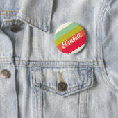 Pastel Rainbow Personalisiert Name Button (Beispiel)