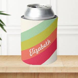 Pastel Rainbow Personalisiert Name Dosenkühler