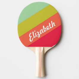 Pastel Rainbow Personalisiert Name Tischtennis Schläger