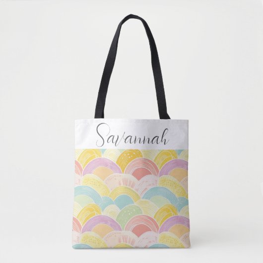 Pastel Rainbow Personalisiert Tasche (Vorderseite)