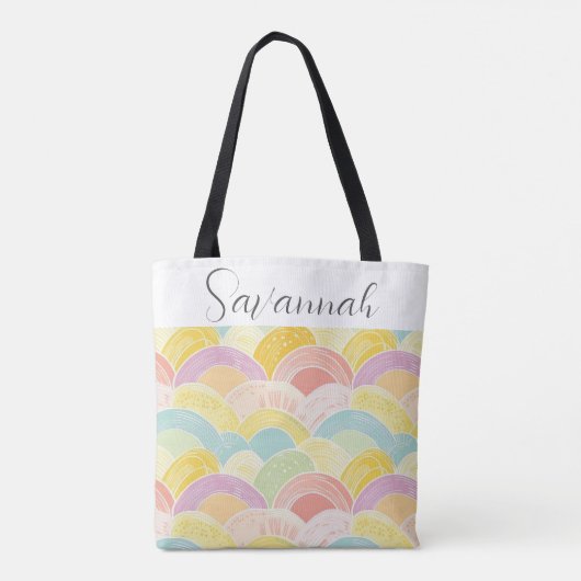 Pastel Rainbow Personalisiert Tasche (Rückseite)