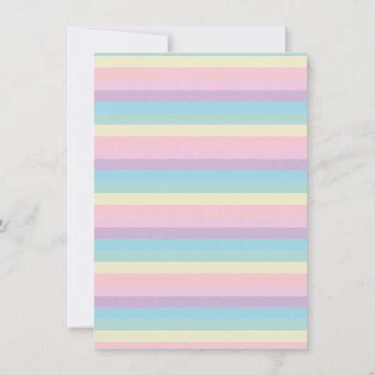 Pastel Rainbow Pink Einladung (Rückseite)