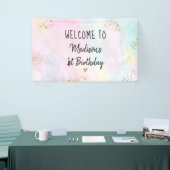 Pastel Rainbow Pink Gold Geburtstag Banner (Messeveranstaltung)