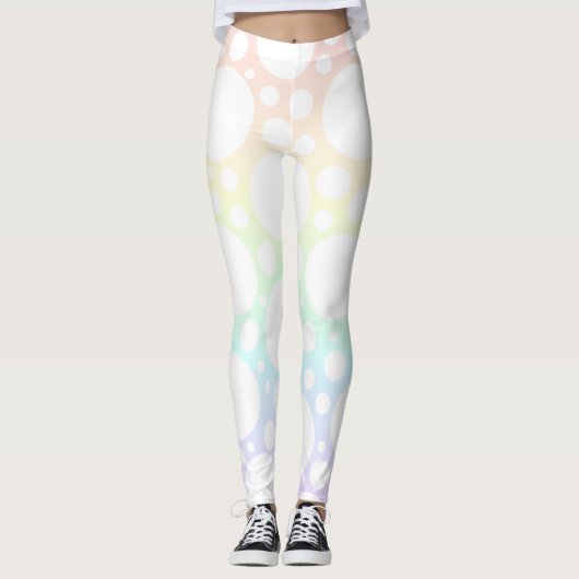 Pastel Rainbow Polka Dot Leggings (Vorderseite)