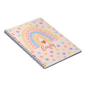 Pastel Rainbow Polka Dot School , Niedlich Back-to Notizblock (Rechte Seite)