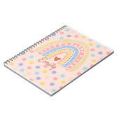 Pastel Rainbow Polka Dot School , Niedlich Back-to Notizblock (Linke Seite)
