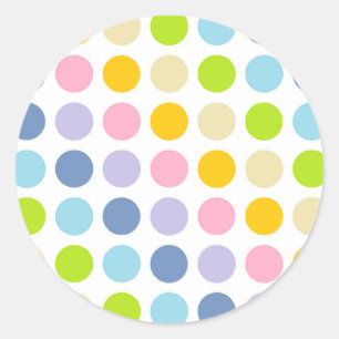 Pastel Rainbow Polka Dots Runder Aufkleber