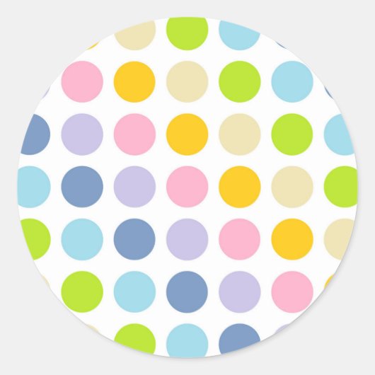Pastel Rainbow Polka Dots Runder Aufkleber (Vorderseite)