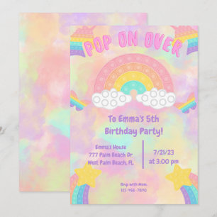 Pastel Rainbow Pop auf Pop es Girls Geburtstag Einladung