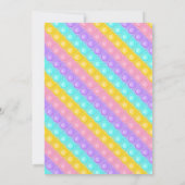 Pastel Rainbow Pop It Fidget Toy Birthday Party Einladung (Rückseite)